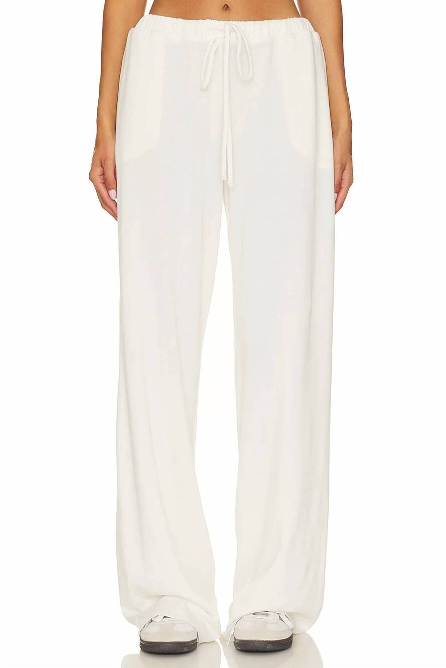 NEW LANSTON wide leg drawstring pant in off white